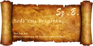 Szécsy Brigitta névjegykártya